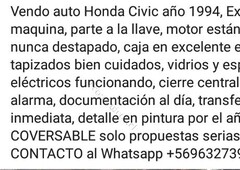 Vendo Honda Civic año 1994