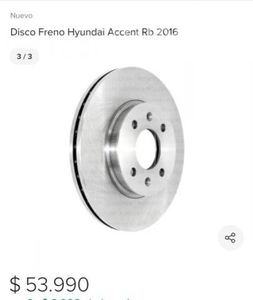 Disco freno delantero Hyundai accent 2017