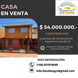 Se vende casa de dos pisos en sector salvador allende