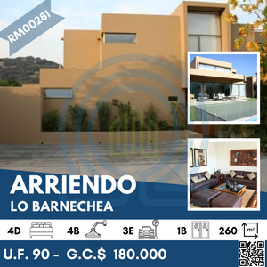 Casa en Arriendo en Lo Barnechea 4 dormitorios 4 baños / Easy Prop