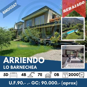 Casa en Arriendo en Lo Barnechea 5 dormitorios 4 baños / Easy Prop