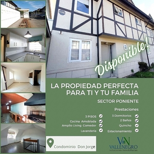 Casa en Venta en Temuco 3 dormitorios 2 baños / Gestión y Propiedad