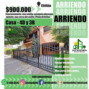 JMV Inmobilia ARRIENDA casa céntrica Chillán