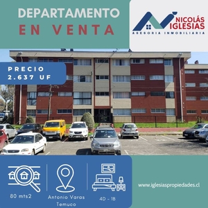Departamento en Venta en Temuco 4 dormitorios 1 baño / Gestión y Propiedad