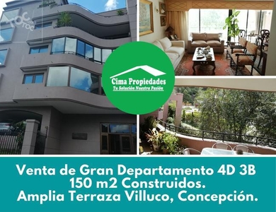 4D 3B 150 m2 Amplia Terraza Villuco Concepción