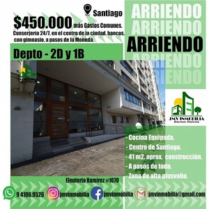 Jmv inmobilia arrienda departamento centro santiago