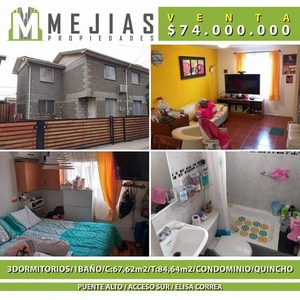 Casa 2 Pisos 3 Dormitorios en Puente Alto