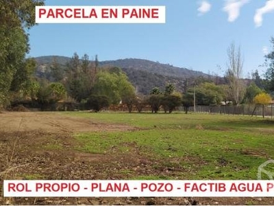 Parcela en Paine, Rol Propio, totalmente plana