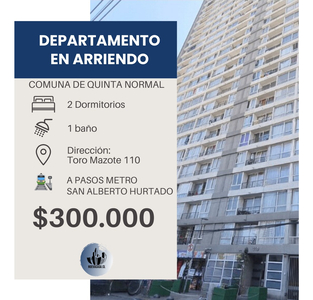 Arriendo depto. estacion central - toro mazote 110 2h1b